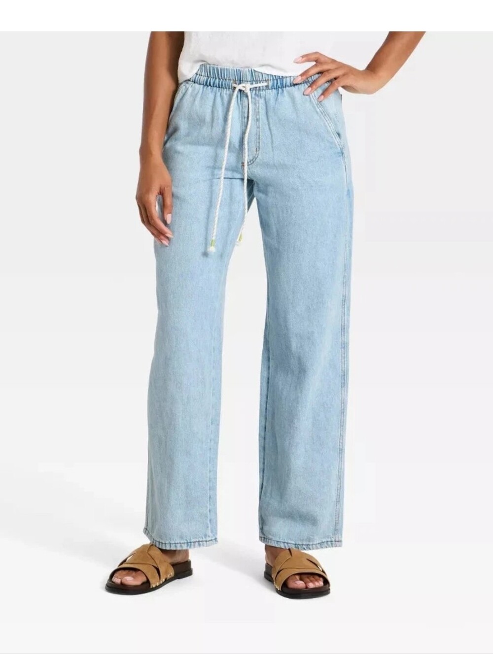 Universal Thread Women's Mid-Rise Straight Leg Relaxed Fit Beach Pants Size L